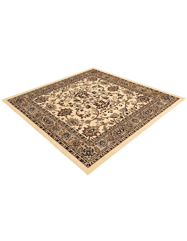 Ivory 6' 1 x 6' 1 Sialk Hill Square Area Rug 100% Polypropylene Durable Easy Clean Classic Traditional Design Carpet for Interior Design for Sale at Rug Engine