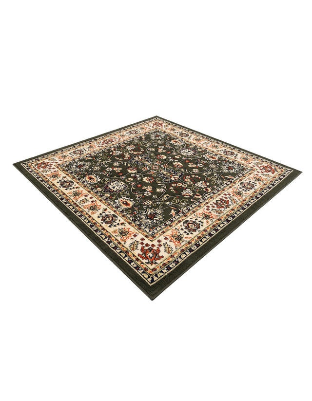 Green 5' 3 x 5' 3 Sialk Hill Square Area Rug 100% Polypropylene Durable Easy Clean Classic Traditional Design Carpet for Interior Design for Sale at Rug Engine