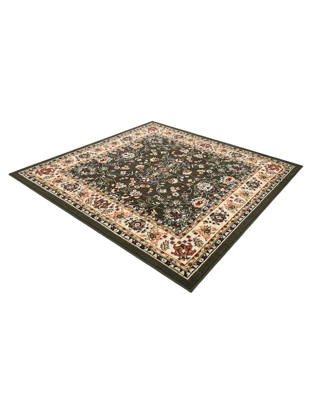 Green 5' 3 x 5' 3 Sialk Hill Square Area Rug 100% Polypropylene Durable Easy Clean Classic Traditional Design Carpet for Interior Design for Sale at Rug Engine