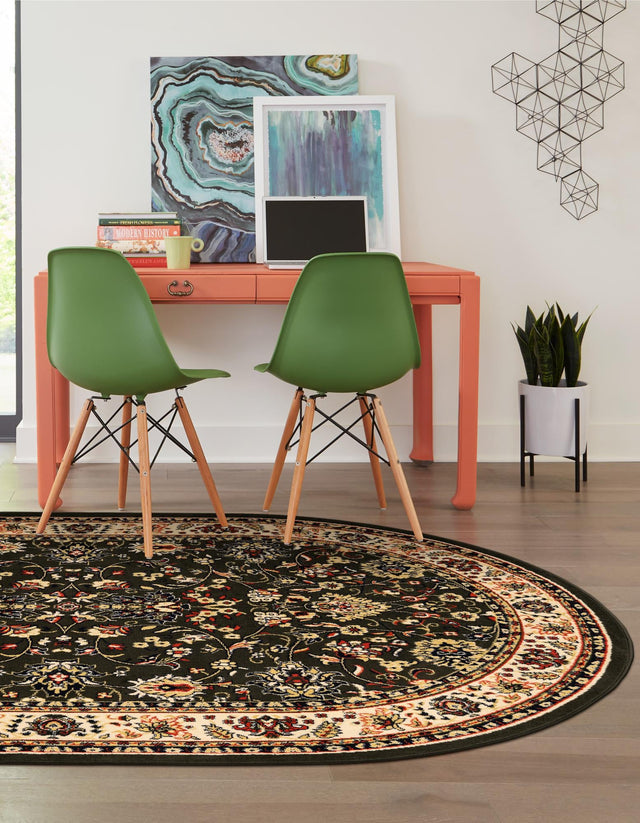 Green 6' 1 x 9' Sialk Hill Oval Area Rug 100% Polypropylene Durable Easy Clean Classic Traditional Design Carpet for Interior Design for Sale at Rug Engine