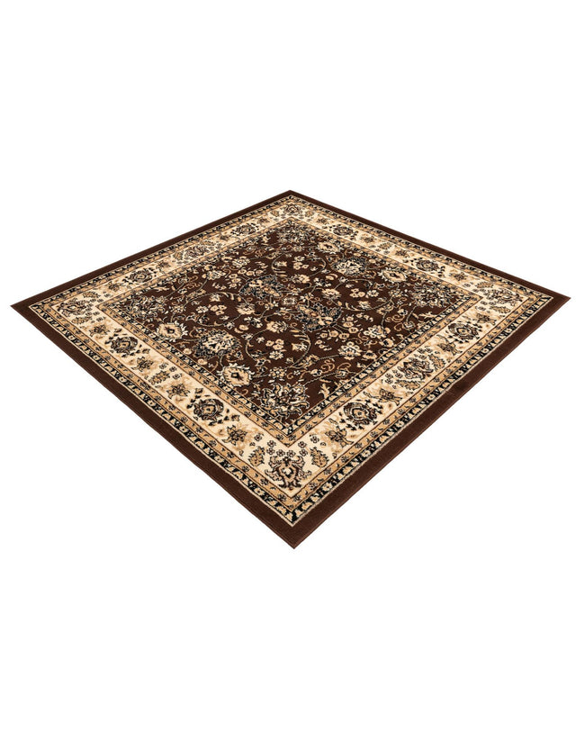 Brown 5' 3 x 5' 3 Sialk Hill Square Area Rug 100% Polypropylene Durable Easy Clean Classic Traditional Design Carpet for Interior Design for Sale at Rug Engine