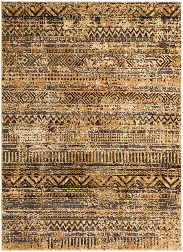 Beige 5' 3 x 7' 1 Saturn Rectangle Area Rug Stain Resistant Easy Clean Classic Vintage Design Durable Carpet for Affordable Home Interiors for Sale at Rug Engine