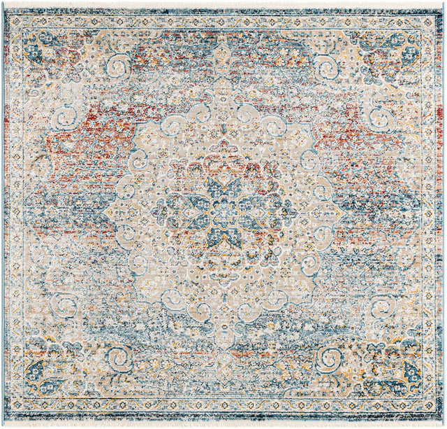 Multicolor 4' 1 x 4' 1 Newport Square Area Rug 100% Polypropylene Traditional Distressed Classic Contemporary Carpet for Home Decor for Sale at Rug Engine