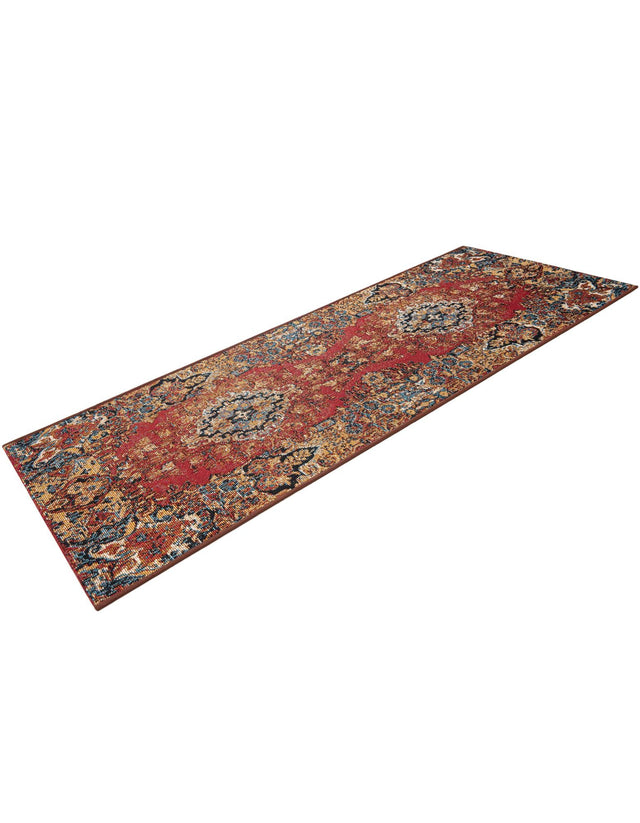 Antique Red 2' x 5' 1 Outdoor Traditional Runner Area Rug Weather Resistant for Patio, Deck, Terrace, Balcony, Porch Classical Design Outside Carpet for Sale at Rug Engine
