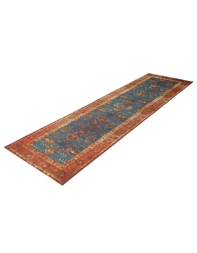 Navy Blue 2' 7 x 10' Outdoor Traditional Runner Area Rug Weather Resistant for Patio, Deck, Terrace, Balcony, Porch Classical Design Outside Carpet for Sale at Rug Engine