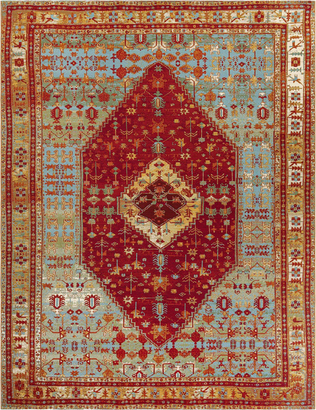 Red Green Blue 10' x 13' 1 Outdoor Traditional Rectangle Area Rug Weather Resistant for Patio, Deck, Terrace, Balcony, Porch Classical Design Outside Carpet for Sale at Rug Engine