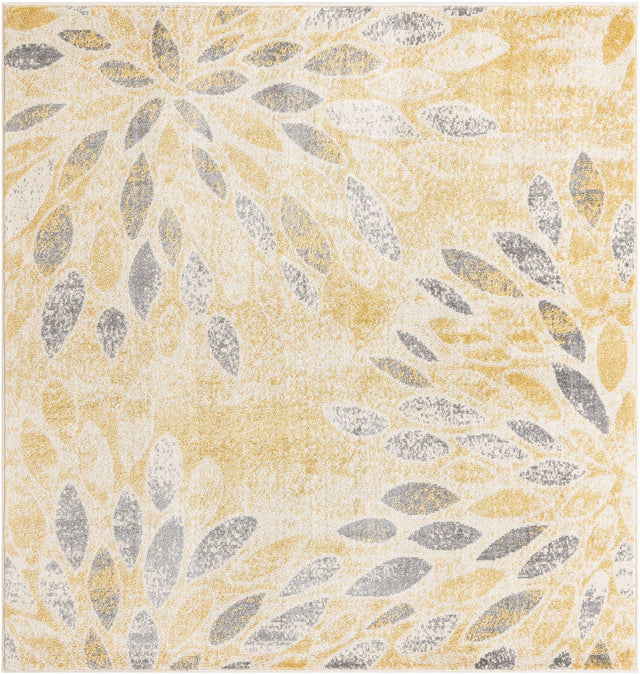 Yellow 6' 1 x 6' 1 Sumter Square Area Rug Contemporary Durable Easy Clean Carpet for Bedrooms, Living Areas, Dining, Office, Dorms for Sale at Rug Engine