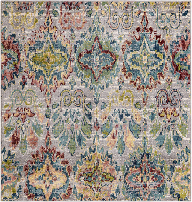 Multicolor 6' 1 x 6' 1 Sumter Square Area Rug Contemporary Durable Easy Clean Carpet for Bedrooms, Living Areas, Dining, Office, Dorms for Sale at Rug Engine