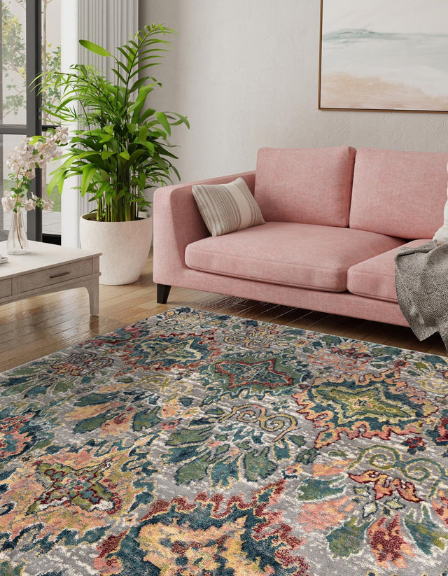 Multicolor 6' 1 x 6' 1 Sumter Square Area Rug Contemporary Durable Easy Clean Carpet for Bedrooms, Living Areas, Dining, Office, Dorms for Sale at Rug Engine