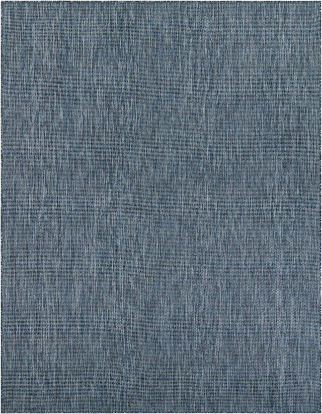 Blue 7' 10 x 10' Outdoor Solid Rectangle Area Rug Weather Resistant for Patio, Deck, Terrace, Balcony, Porch 100% Polypropylene Minimalist Waterproof Carpet for Sale at Rug Engine