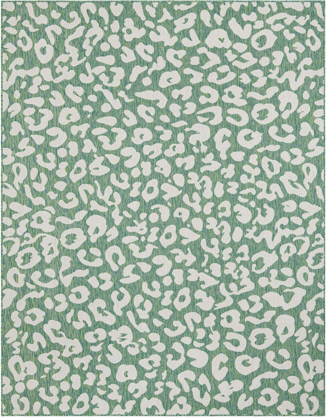 Green Blue 7' 10 x 10' Outdoor Safari Rectangle Area Rug Weather Resistant for Patio, Deck, Terrace, Balcony, Porch Animal Print Wildlife Nature Carpet for Sale at Rug Engine
