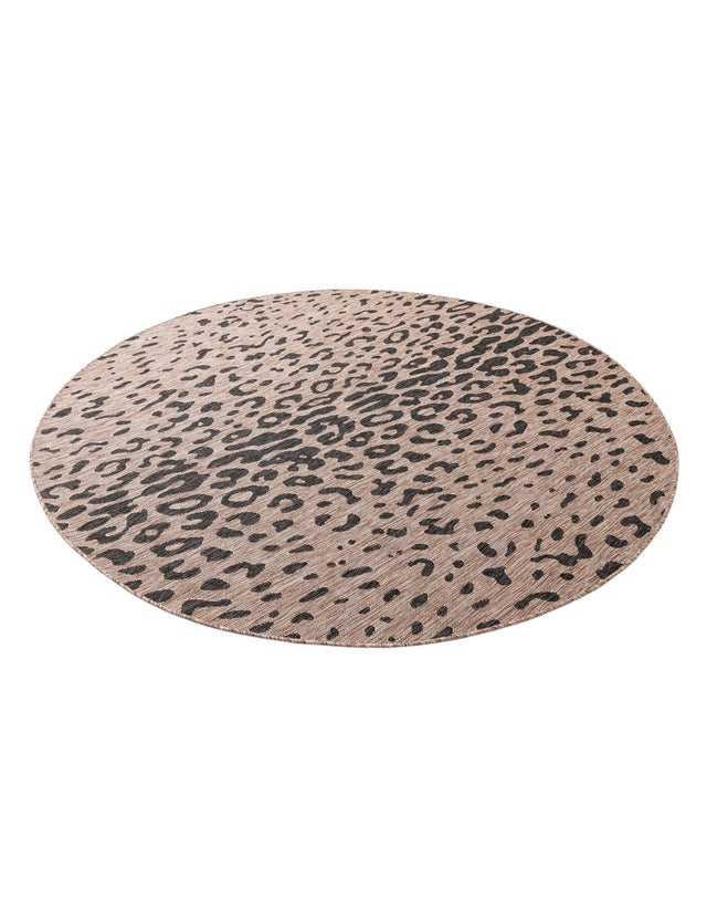 Natural 7' 10 x 7' 10 Outdoor Safari Round Area Rug Weather Resistant for Patio, Deck, Terrace, Balcony, Porch Animal Print Wildlife Nature Carpet for Sale at Rug Engine