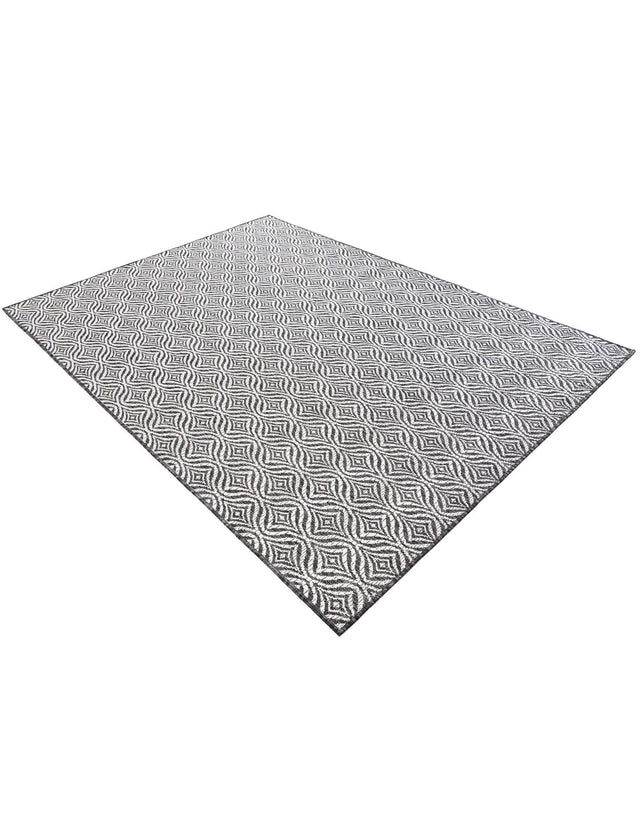 Charcoal 5' 3 x 7' 1 Outdoor Trellis Rectangle Area Rug Weather Resistant for Patio, Deck, Terrace, Balcony, Porch Geometric Design Water Safe Outside Carpet for Sale at Rug Engine