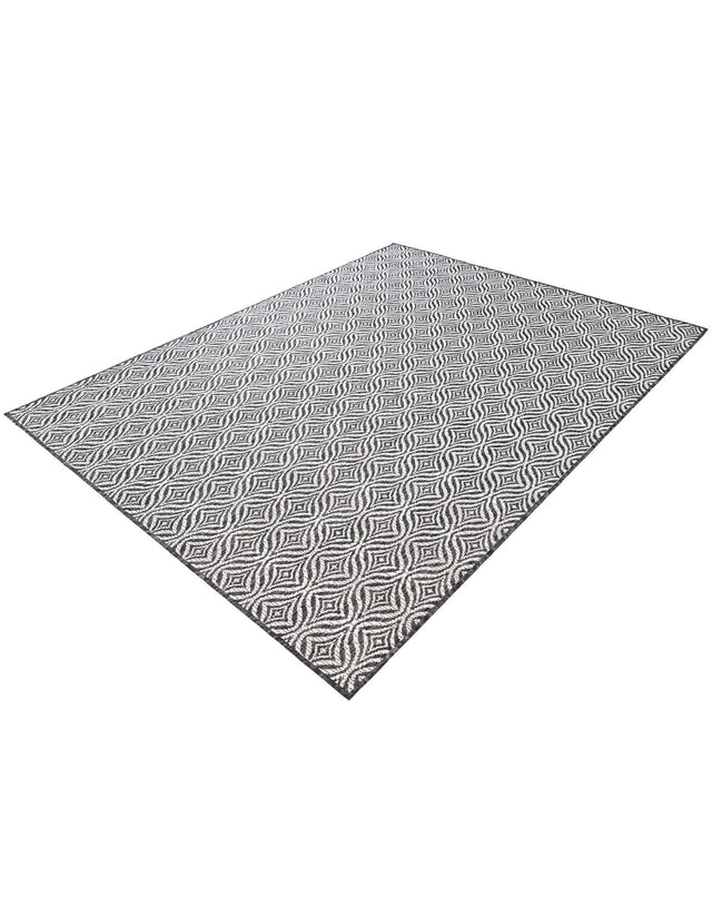 Charcoal 5' 3 x 7' 1 Outdoor Trellis Rectangle Area Rug Weather Resistant for Patio, Deck, Terrace, Balcony, Porch Geometric Design Water Safe Outside Carpet for Sale at Rug Engine