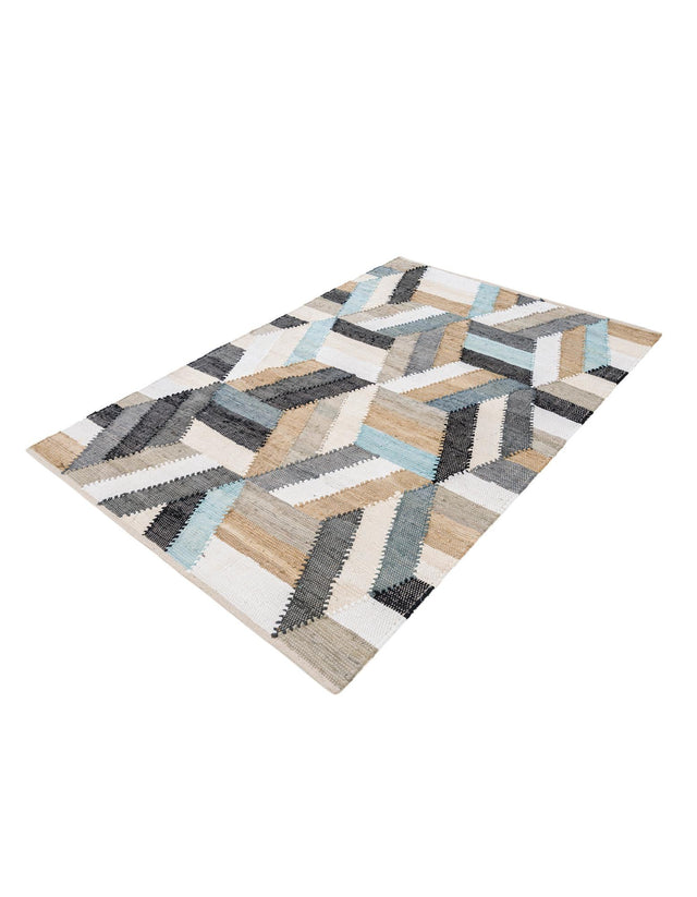 Blue 4' 1 x 6' 1 Chindi Cotton Rectangle Area Rug Interior Design Home Decor Carpet Mat for Sale at Rug Engine