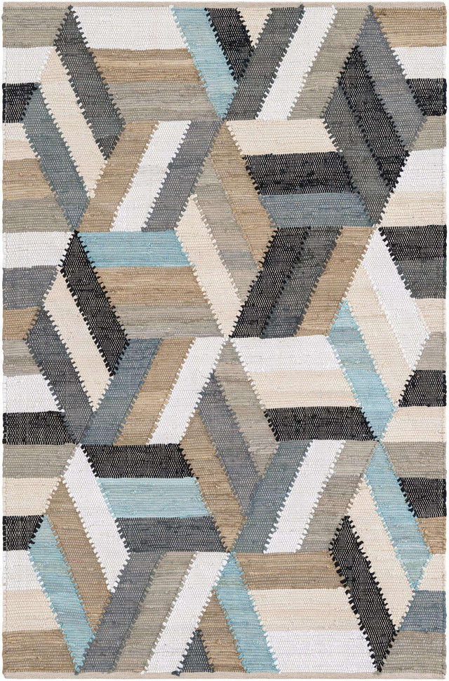 Blue 4' 1 x 6' 1 Chindi Cotton Rectangle Area Rug Interior Design Home Decor Carpet Mat for Sale at Rug Engine