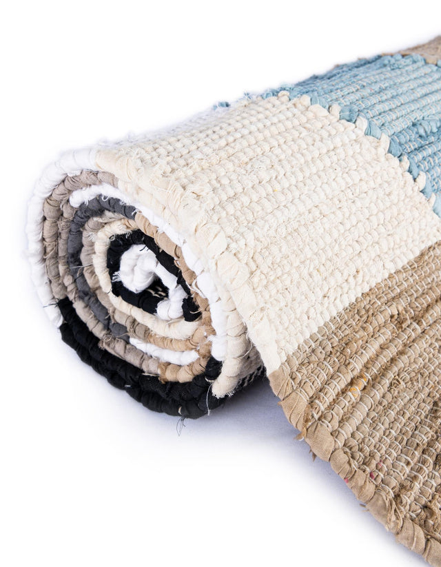 Blue 4' 1 x 6' 1 Chindi Cotton Rectangle Area Rug Interior Design Home Decor Carpet Mat for Sale at Rug Engine