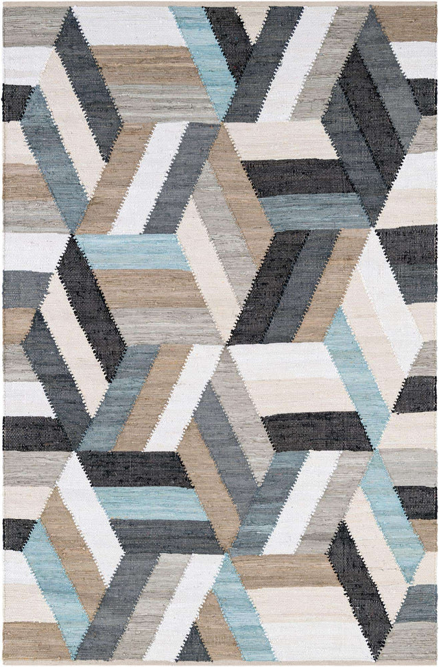 Blue 6' 1 x 9' Chindi Cotton Rectangle Area Rug Interior Design Home Decor Carpet Mat for Sale at Rug Engine
