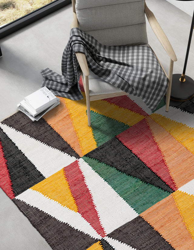 Multicolor 6' 1 x 9' Chindi Cotton Rectangle Area Rug Interior Design Home Decor Carpet Mat for Sale at Rug Engine