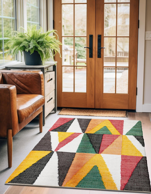 Multicolor 6' 1 x 9' Chindi Cotton Rectangle Area Rug Interior Design Home Decor Carpet Mat for Sale at Rug Engine