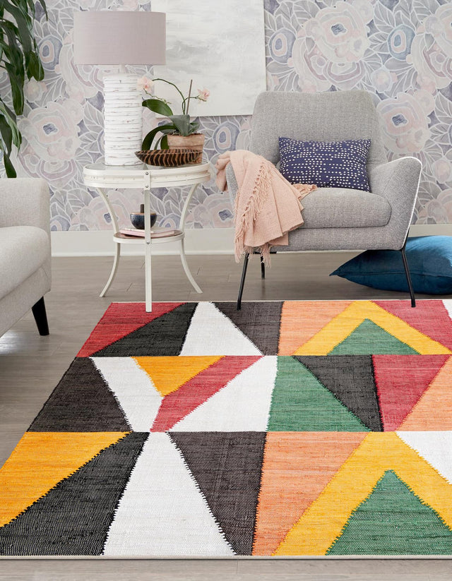 Multicolor 7' 10 x 7' 10 Chindi Cotton Square Area Rug Interior Design Home Decor Carpet Mat for Sale at Rug Engine