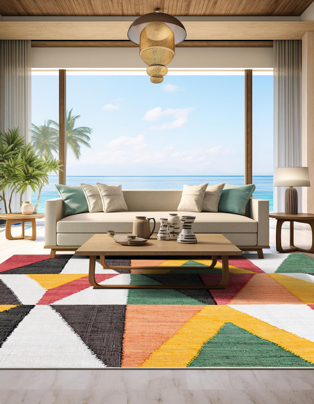 Multicolor 7' 10 x 7' 10 Chindi Cotton Square Area Rug Interior Design Home Decor Carpet Mat for Sale at Rug Engine