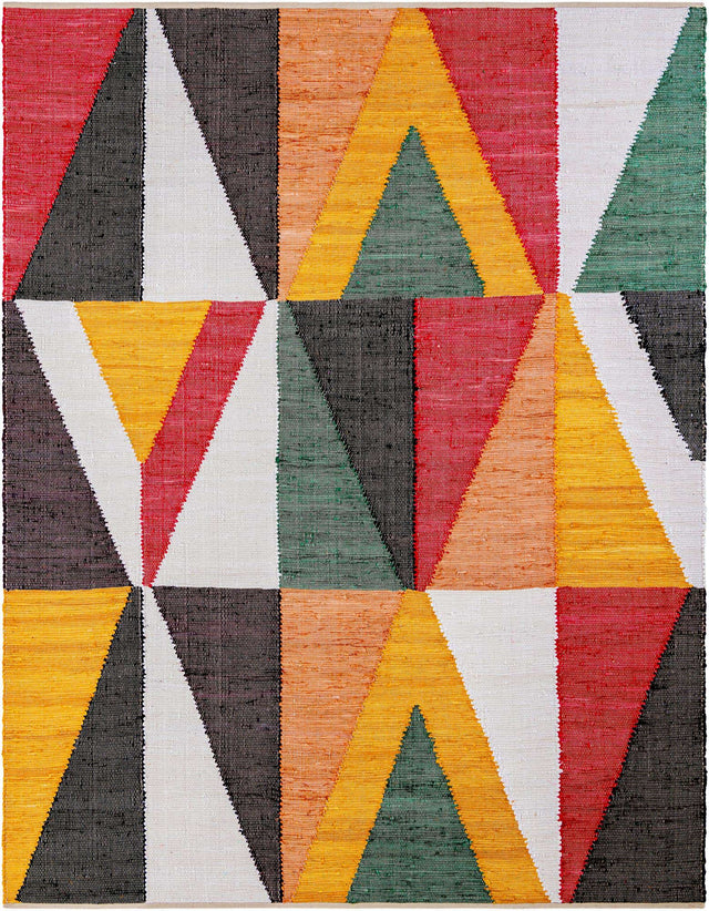 Multicolor 7' 10 x 10' Chindi Cotton Rectangle Area Rug Interior Design Home Decor Carpet Mat for Sale at Rug Engine
