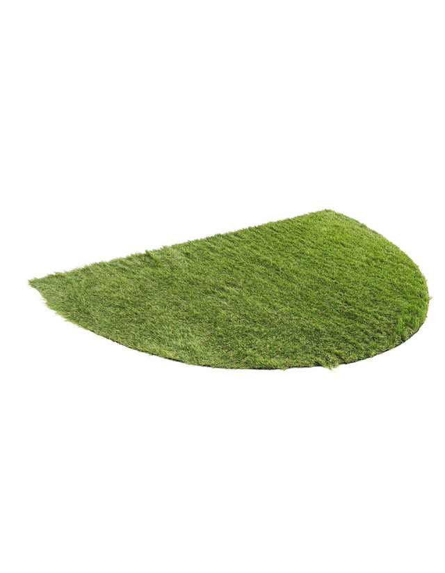 Green 3' 1 x 6' 1 Outdoor Grass Hearth Half-Round Semicircle Area Rug Thick Soft Touch Fluffy & Plush Shaggy Pile Weather Resistant for Patio, Deck, Terrace, Balcony, Porch Grass Carpet Mat for Sale at Rug Engine