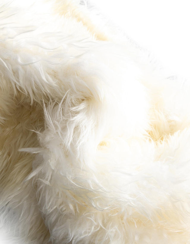 White 1' 10 x 6' Natural Sheepskin Freeform Area Rug 100% Genuine Luxury Soft Touch Shaggy Plush Pile Authentic Lambskin Carpet for Interior Design for Sale at Rug Engine