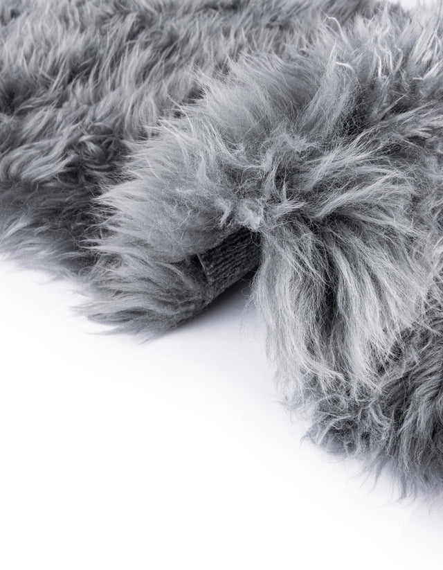 Gray 6' x 6' Natural Sheepskin Square Area Rug 100% Genuine Luxury Soft Touch Shaggy Plush Pile Authentic Lambskin Carpet for Interior Design for Sale at Rug Engine
