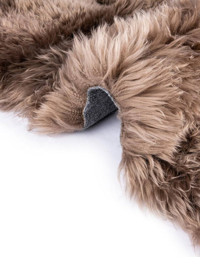 Beige 6' x 6' Natural Sheepskin Square Area Rug 100% Genuine Luxury Soft Touch Shaggy Plush Pile Authentic Lambskin Carpet for Interior Design for Sale at Rug Engine