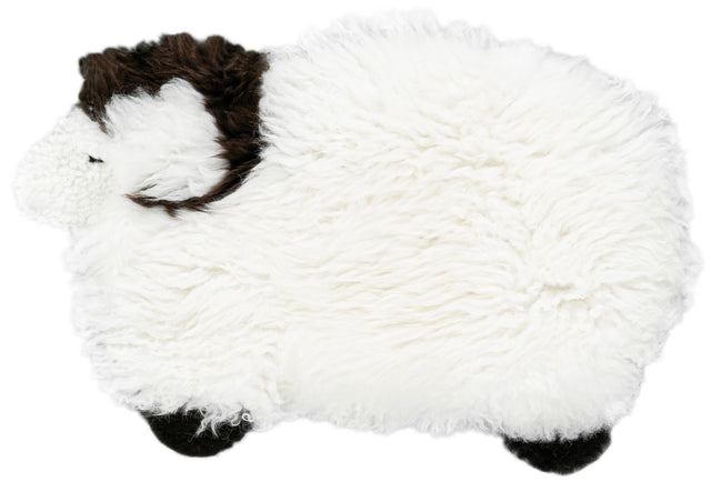 White and Black 1' 6 x 2' 4 Sheepskin Kids Rectangle Area Rug for Baby Nursery, Toddler Playroom, Bedrooms 100% Genuine Luxury Soft Touch Shaggy Plush Pile