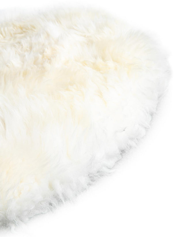 White 2' x 2' Sheepskin Round Area Rug 100% Genuine Luxury Soft Touch Shaggy Plush Pile