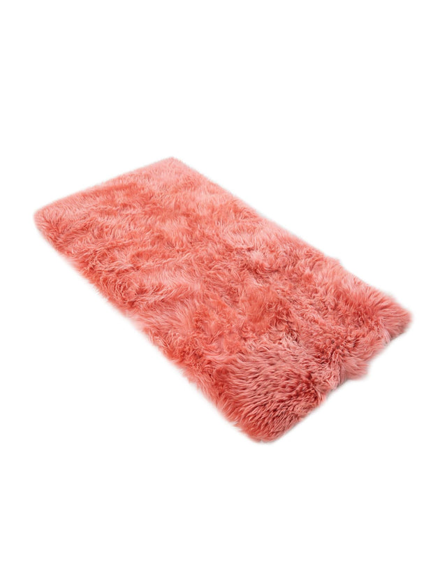 Pink 2' x 4' Sheepskin Runner Area Rug 100% Genuine Luxury Soft Touch Shaggy Plush Pile
