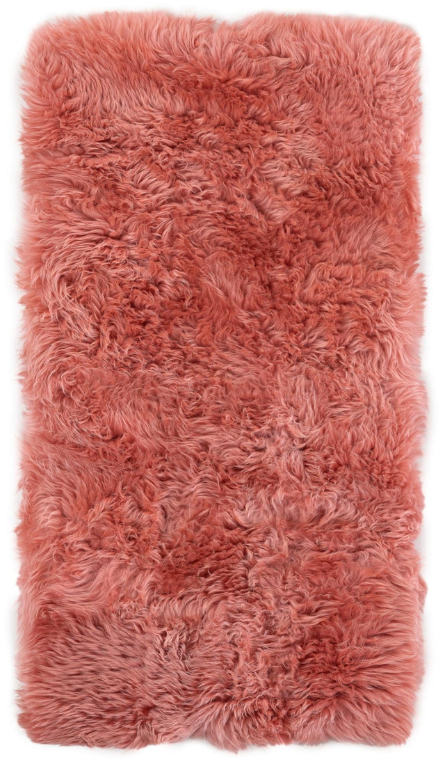 Pink 2' x 4' Sheepskin Runner Area Rug 100% Genuine Luxury Soft Touch Shaggy Plush Pile