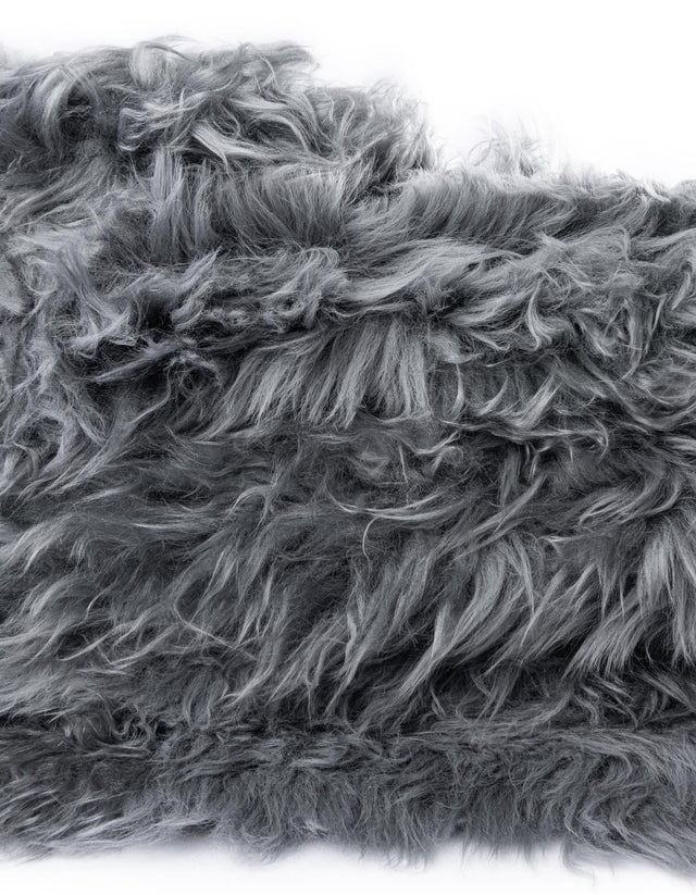 Gray 2' x 4' Sheepskin Runner Area Rug 100% Genuine Luxury Soft Touch Shaggy Plush Pile