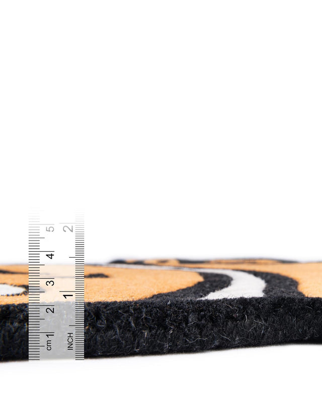 Orange 2' x 3' 1 Playtime Kids Wool Freeform Area Rug for Baby Nursery, Toddler Playroom, Bedrooms