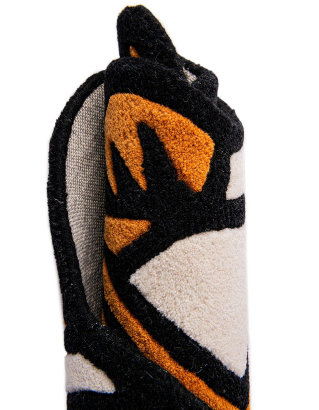 Orange 4' 1 x 6' 1 Playtime Kids Wool Freeform Area Rug for Baby Nursery, Toddler Playroom, Bedrooms