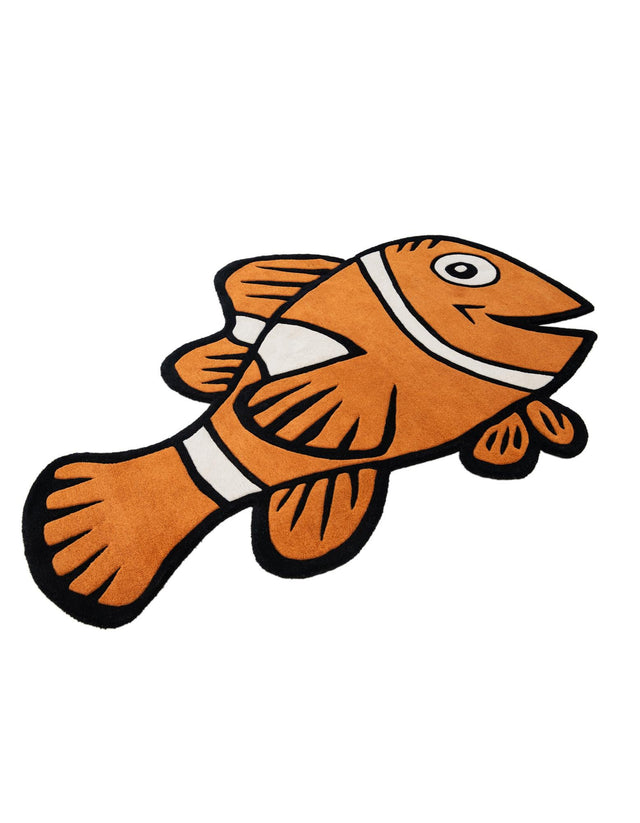 Orange 4' 1 x 6' 1 Playtime Kids Wool Freeform Area Rug for Baby Nursery, Toddler Playroom, Bedrooms