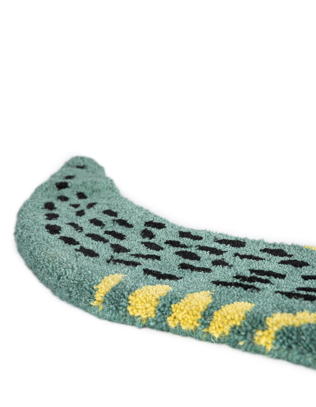 Green 1' 6 x 3' 1 Playtime Kids Wool Freeform Area Rug for Baby Nursery, Toddler Playroom, Bedrooms