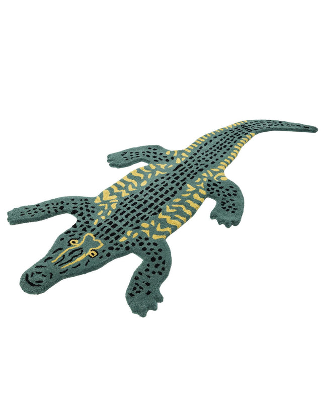 Green 3' 1 x 6' 1 Playtime Kids Wool Freeform Area Rug for Baby Nursery, Toddler Playroom, Bedrooms