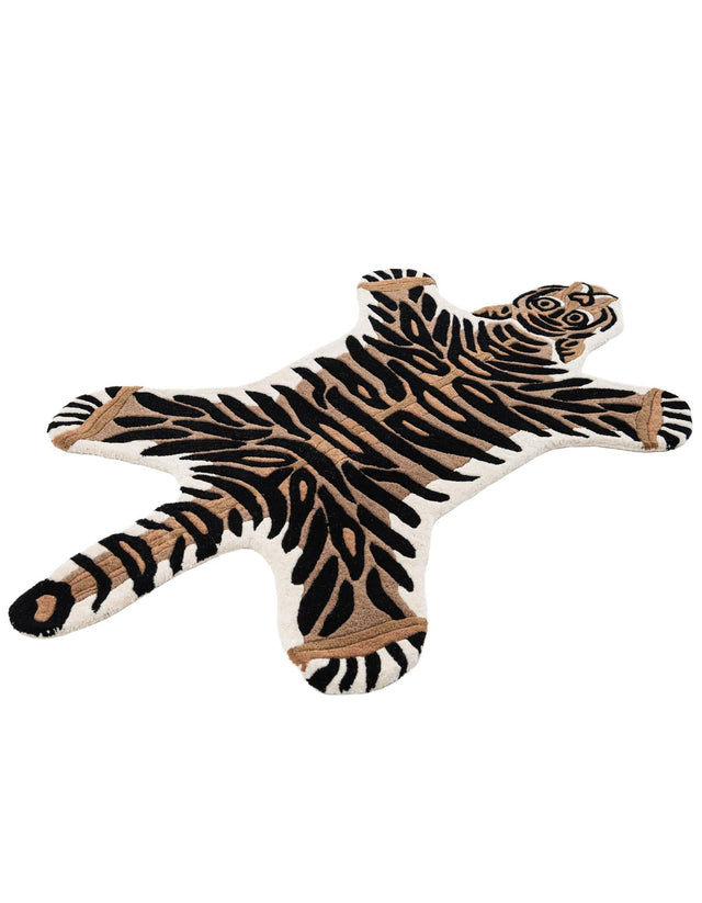 Brown 3' 1 x 5' 3 Playtime Kids Wool Freeform Area Rug for Baby Nursery, Toddler Playroom, Bedrooms