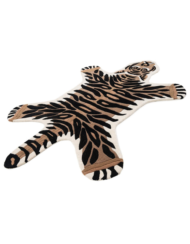 Brown 5' 1 x 7' 1 Playtime Kids Wool Freeform Area Rug for Baby Nursery, Toddler Playroom, Bedrooms