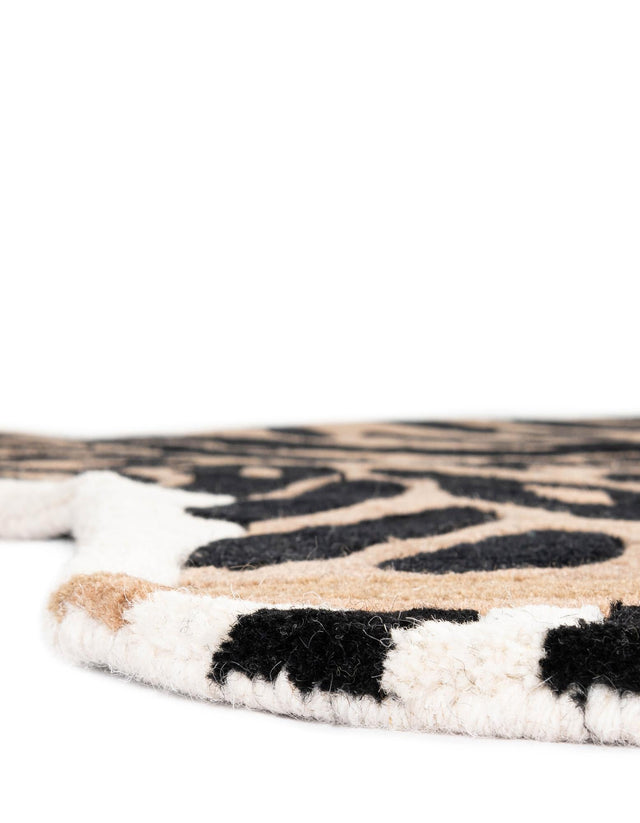 Brown 3' 1 x 5' 3 Playtime Kids Wool Freeform Area Rug for Baby Nursery, Toddler Playroom, Bedrooms