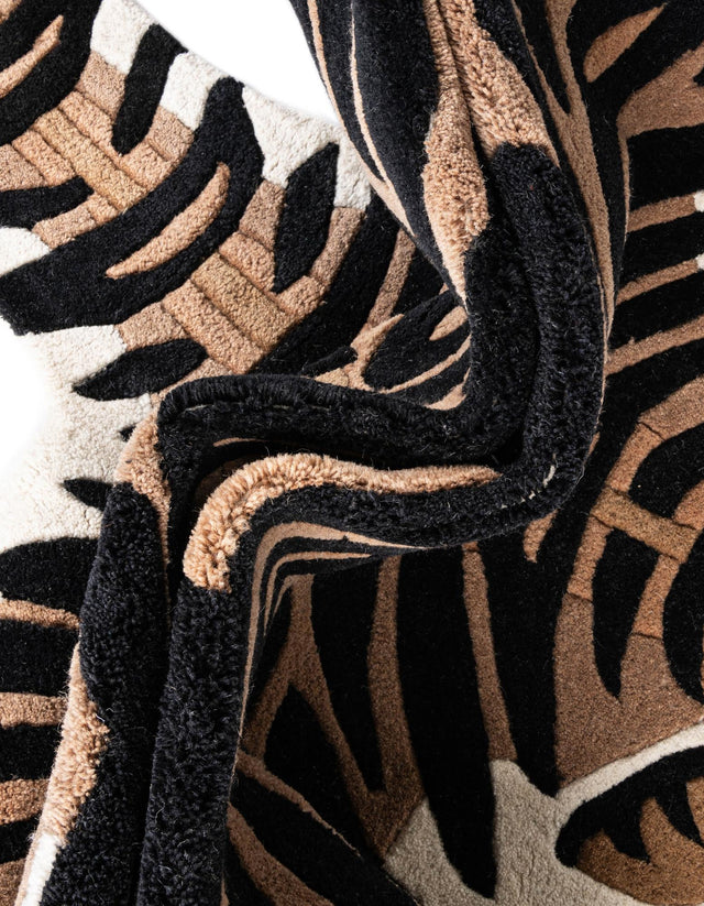 Brown 5' 1 x 7' 1 Playtime Kids Wool Freeform Area Rug for Baby Nursery, Toddler Playroom, Bedrooms