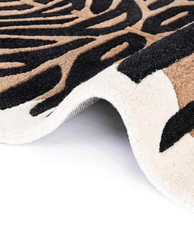 Brown 5' 1 x 7' 1 Playtime Kids Wool Freeform Area Rug for Baby Nursery, Toddler Playroom, Bedrooms