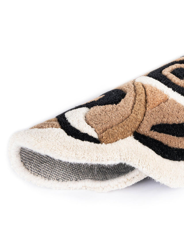 Brown 5' 1 x 7' 1 Playtime Kids Wool Freeform Area Rug for Baby Nursery, Toddler Playroom, Bedrooms