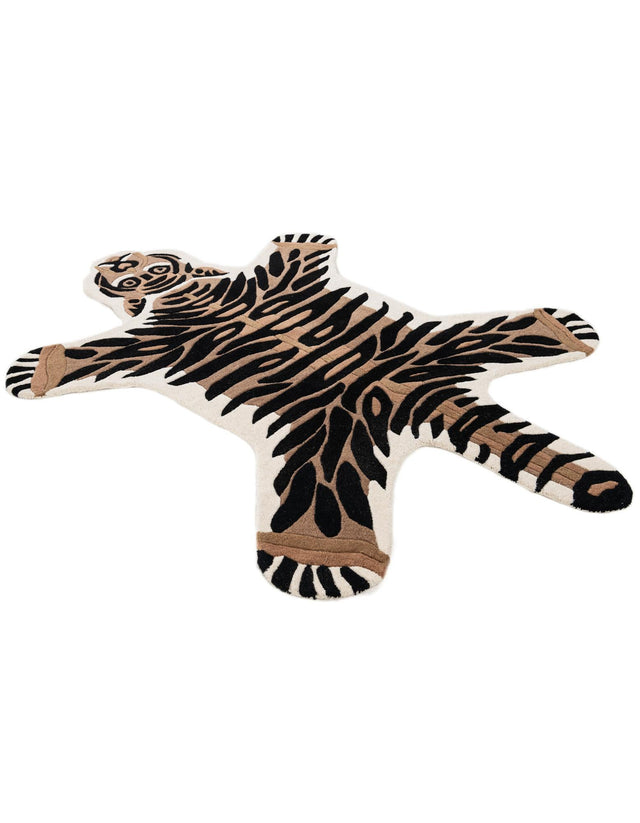 Brown 5' 1 x 7' 1 Playtime Kids Wool Freeform Area Rug for Baby Nursery, Toddler Playroom, Bedrooms