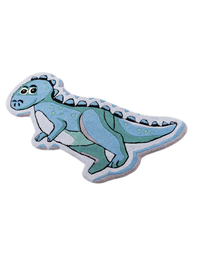 Blue 1' 7 x 3' 7 Playtime Kids Wool Freeform Area Rug for Baby Nursery, Toddler Playroom, Bedrooms