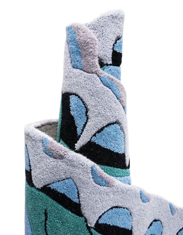 Blue 1' 7 x 3' 7 Playtime Kids Wool Freeform Area Rug for Baby Nursery, Toddler Playroom, Bedrooms